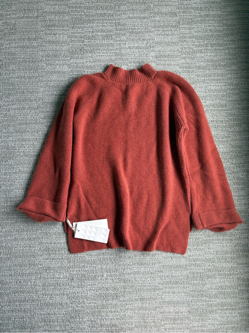 Women’s Rust Crewneck Ribbed Sweater - Picture 2 of 2